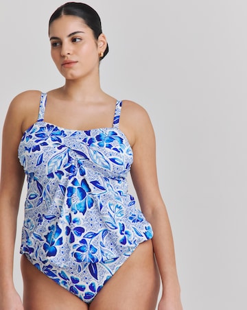 MAGISCULPT Medium Control Floral Print Bandeau Blouson Top