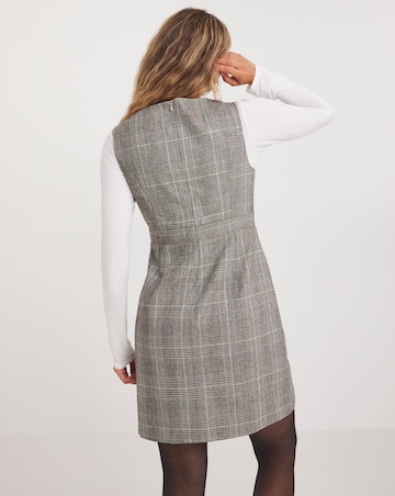 Check Skater Pinafore Dress