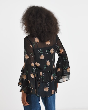 Simply Be Black Floral Georgette Historical Blouse