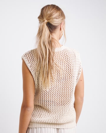 Simply Be Stone Hole Knit Adjustable Tank Top