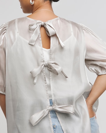 Sheer Bow Back Blouse