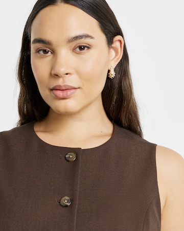 Chocolate Longline Waistcoat