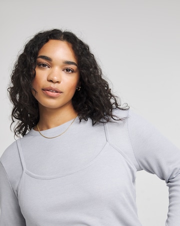 Simply Be Grey 2 in 1 Top