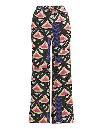 Geo Print Satin Wide Leg Trousers