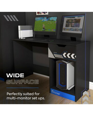 Octane Gaming Desk with Drawer - Blue