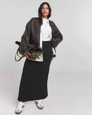 Black Tailored Maxi Skirt