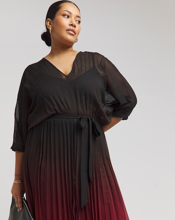 Joanna Hope Ombre Print Pleated Dress