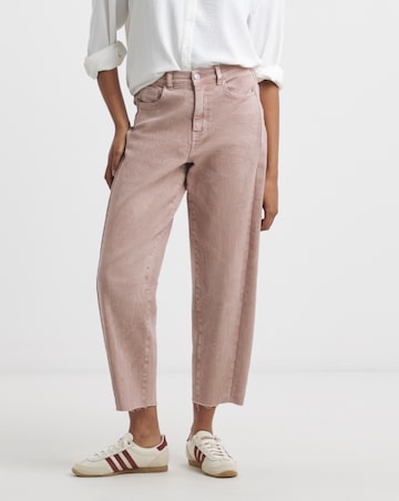 Salt Pink Denim Cropped Barrel Jeans