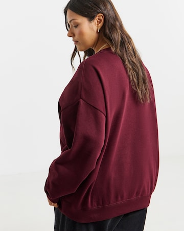 Simply Be Burgundy From Paris With Love Graphic Sweatshirt