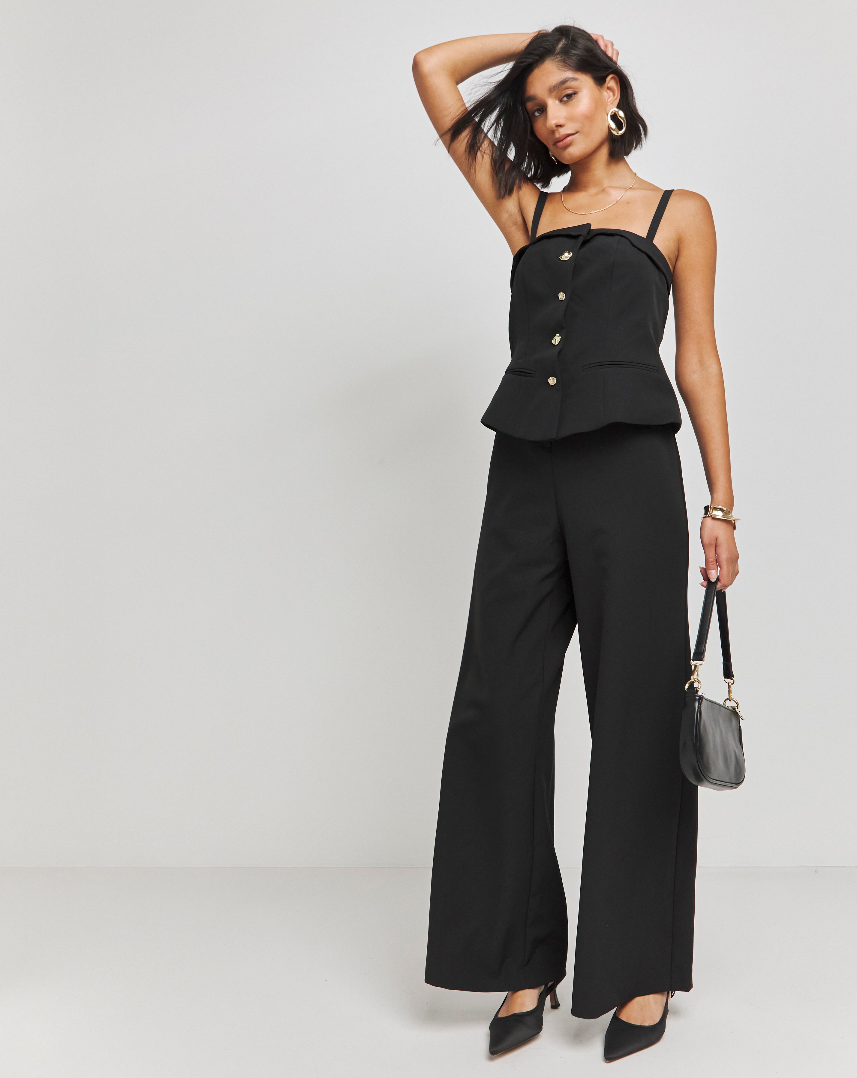 Black Tailored Jumpsuit Simply Be