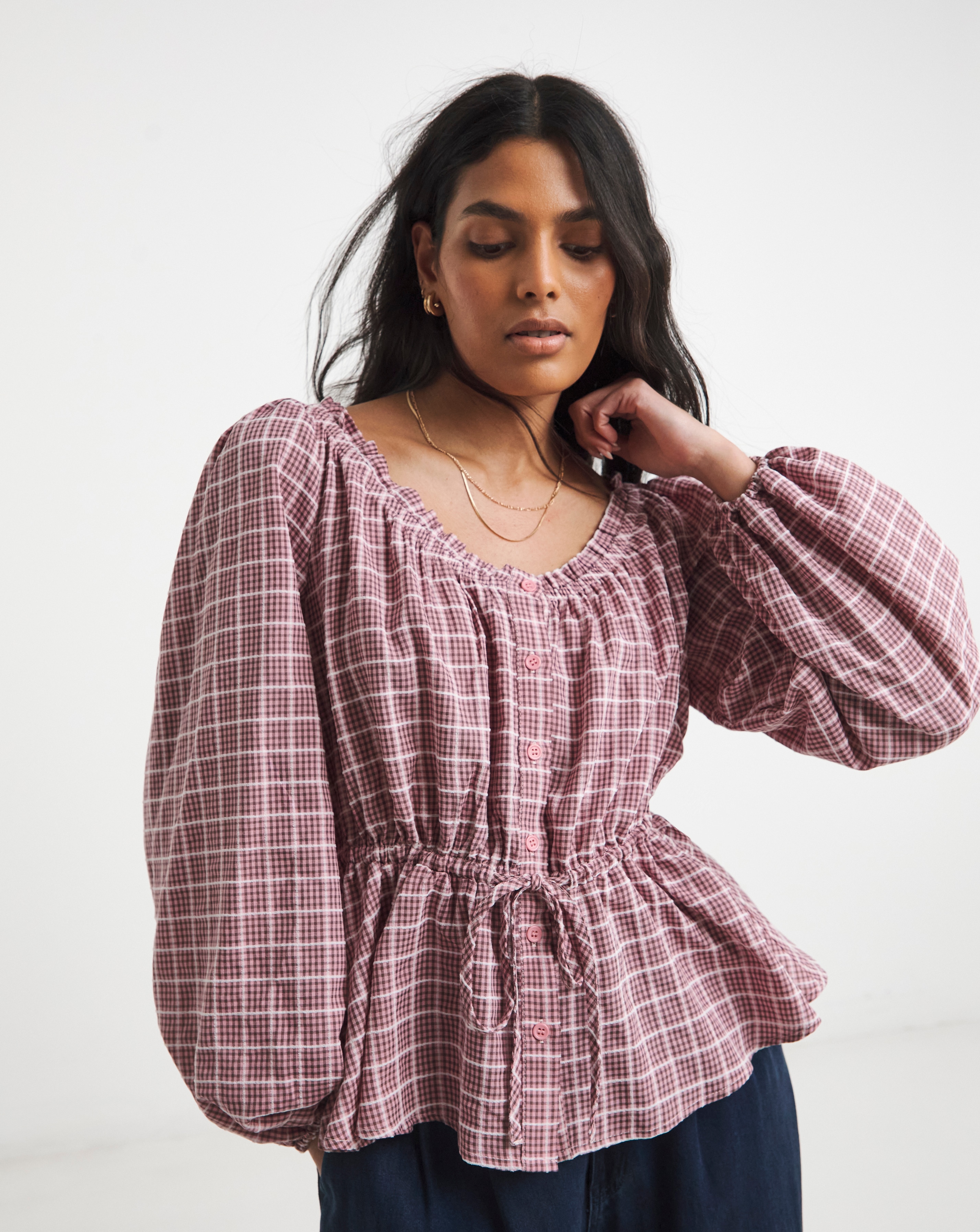 NOTREémor airy tulle peplum blouse airy tulle peplum blouse
