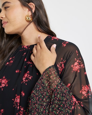 Simply Be Mixed Print Skater Dress
