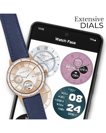 Radley Series 57 AMOLED Leather Silicone Strap Smart Watch - Ink