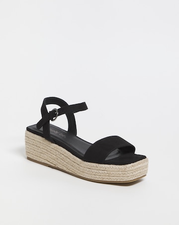 Daria Square toe Espadrille Flatform Sandals Ex Wide Fit