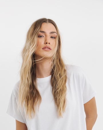 White Slouchy Dip Back Pure Cotton T-Shirt