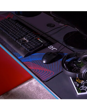 X Rocker Carbon-Tek Desk with Wireless Charging and Neo Fiber LED