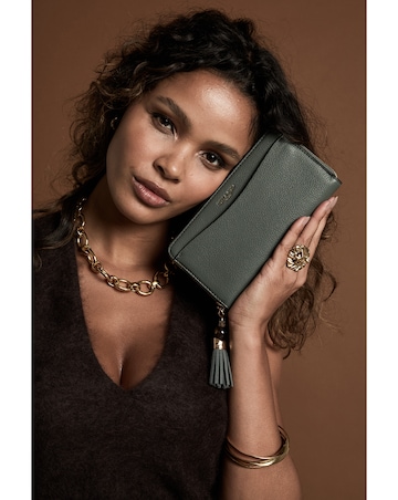 Luella Grey Capriana Steel Green Large Purse