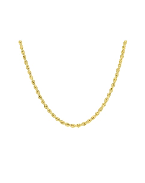 Sterling Silver GP Hollow Rope Necklace