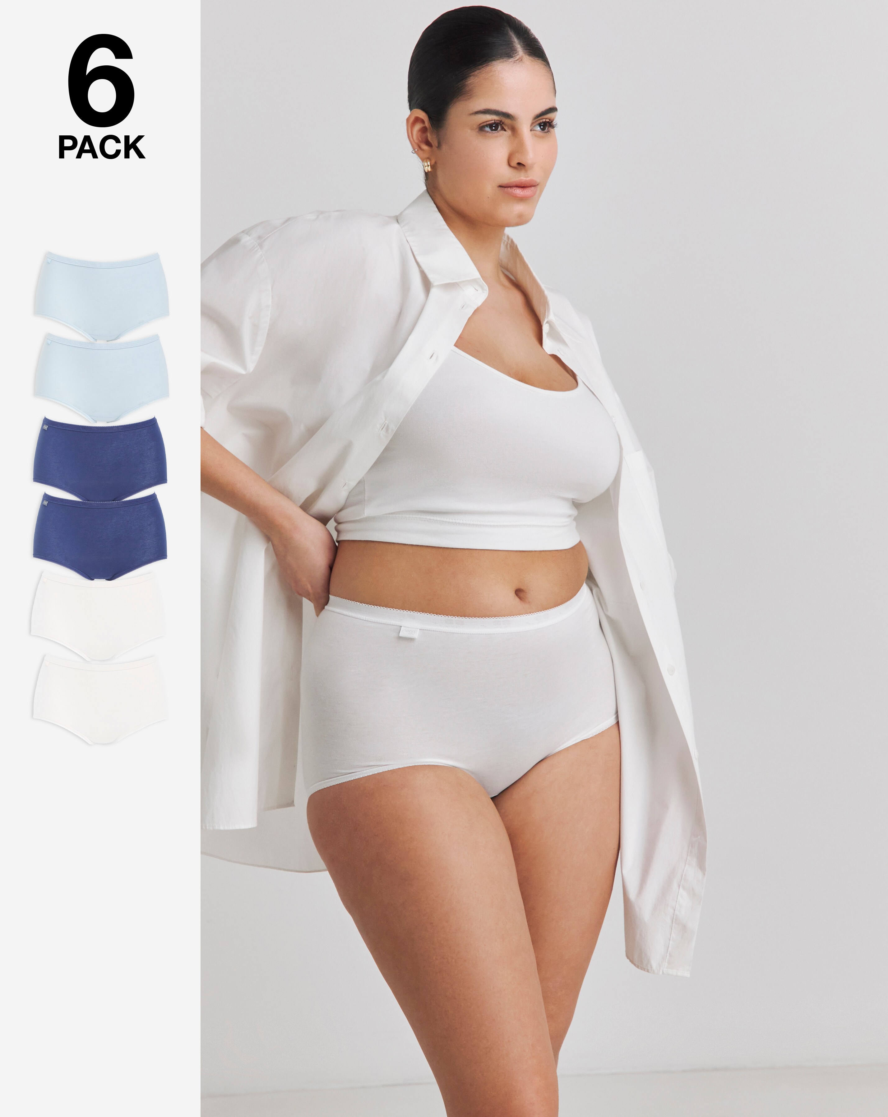 Sloggi (6 Pack) Basic Maxi Cotton Knickers Blue Multi