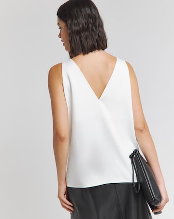 Ivory Criss Cross Satin Cami | Simply Be