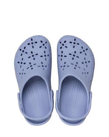 Crocs Blue Haze Classic Floral Cut Out Clog - Standard Fit