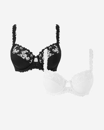 Pretty Secrets 2 Pack Flora Full Cup Black/White Bras B-G