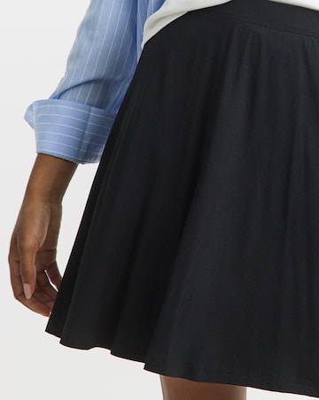Black V/E Jersey Skater Skirt