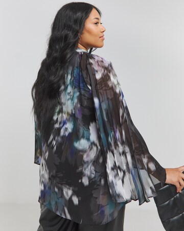 Joanna Hope Keyhole Pleated Blouse