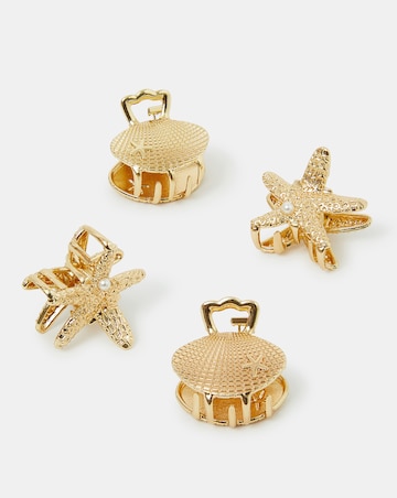 Accessorize 4-Pack Mini Shell Claw Clips