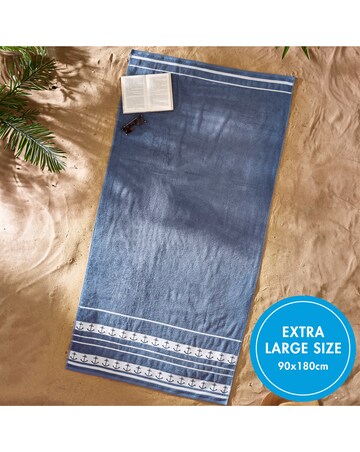 Catherine Lansfield Anchors XL Beach Towel