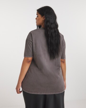 Acid Wash Butterfly Slogan Tee