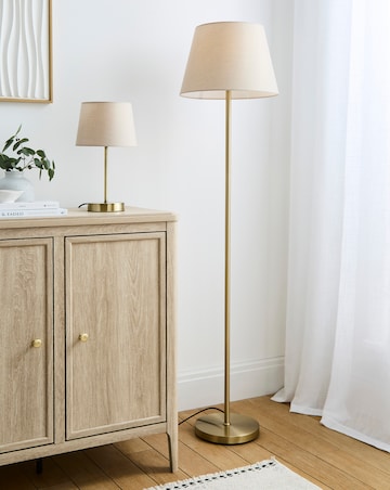 Owen Cream and Brass Floor Lamp