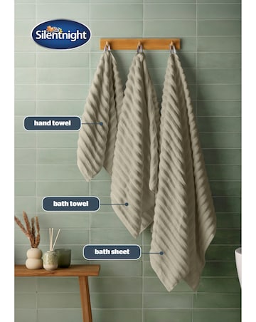 Silentnight Ribbed Cotton Towels Packs of 2