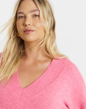 Cosy Yarn Bubblegum Pink V-Neck Tunic
