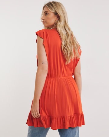 Joe Browns Red All New Enchanted Embroidered Jersey Laced Tunic