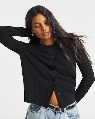 Eversoft Black Crew Neck Cardigan