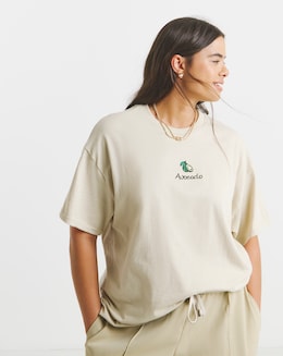 Sand Avocado Embroidery T-Shirt