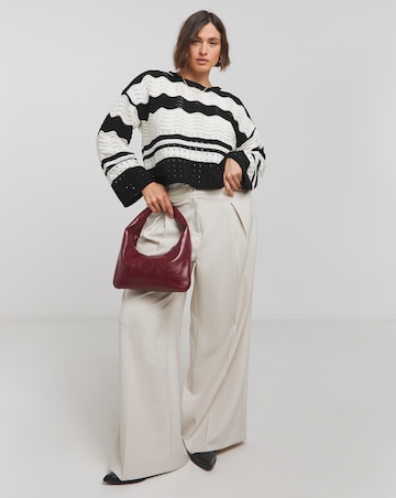 Mono Stripe Pointelle Micro Chenille Jumper