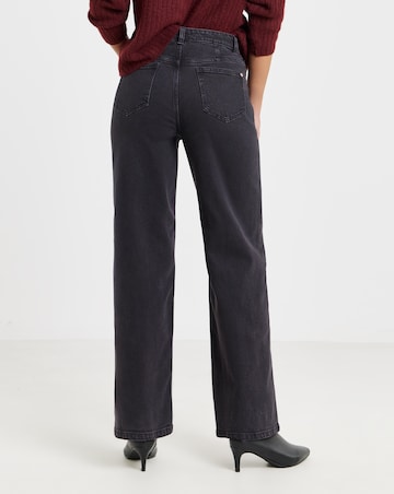 Simply Be 99 1 Black Comfort Stretch Slouchy Wide Leg Jeans