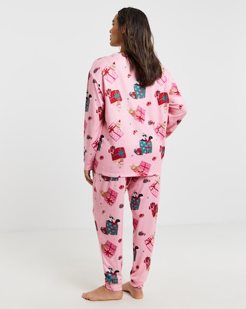 Simply Be Christmas Cats Supersoft Twosie Pyjama Set