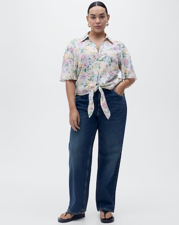 Mango Floral Linen Shirt