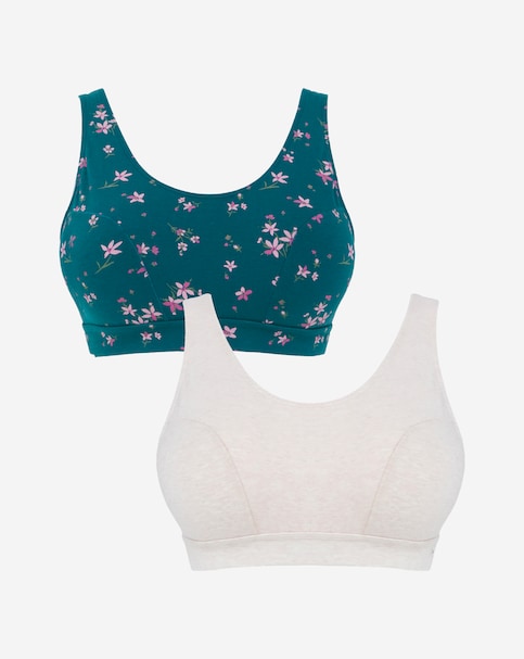 Slimma (2 Pack) Cotton Comfort Tops Floral Print