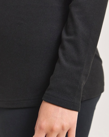 Pretty Secrets Thermal Brushed Fleece Long Sleeve Top -Black