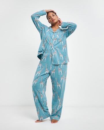 Chelsea Peers Organic Cotton Giraffe Print Pyjama Set