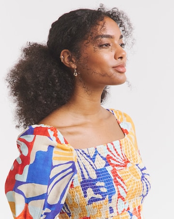 Native Youth Shirred Printed Smock