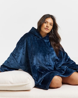 Pretty Secrets Plush Fleece Oversized Hooded Lounge Dress With Elasticated Cuffs