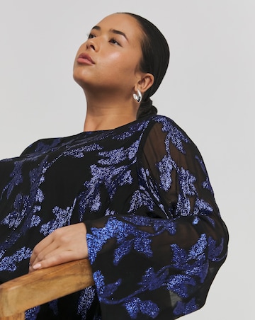 Jacquard Tie Back Blouse