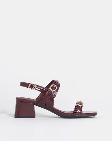 Jordin Two Strap Buckle Detail Heeled Sandals - Extra Wide Fit (EEE)