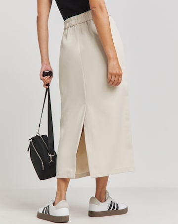 Neutral Tailored Maxi Skirt