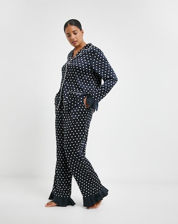 Chelsea Peers Woven Satin Polka Dot Print Pyjama Set